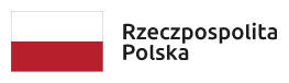 Flaga i napis Rzeczpospolita Polska