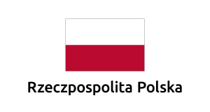 Flaga i napisz Rzeczpospolita Polska
