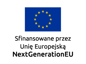 Flaga UE i napis Sfinansowane przez Unię Europejską NextGenerationEU